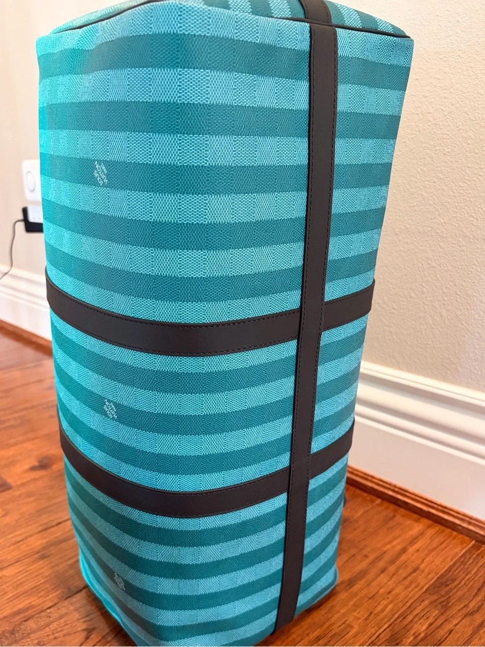 Louis Vuitton Keepall Bandoulière 50 Damier Stripes Gradient Green Virgil Abloh